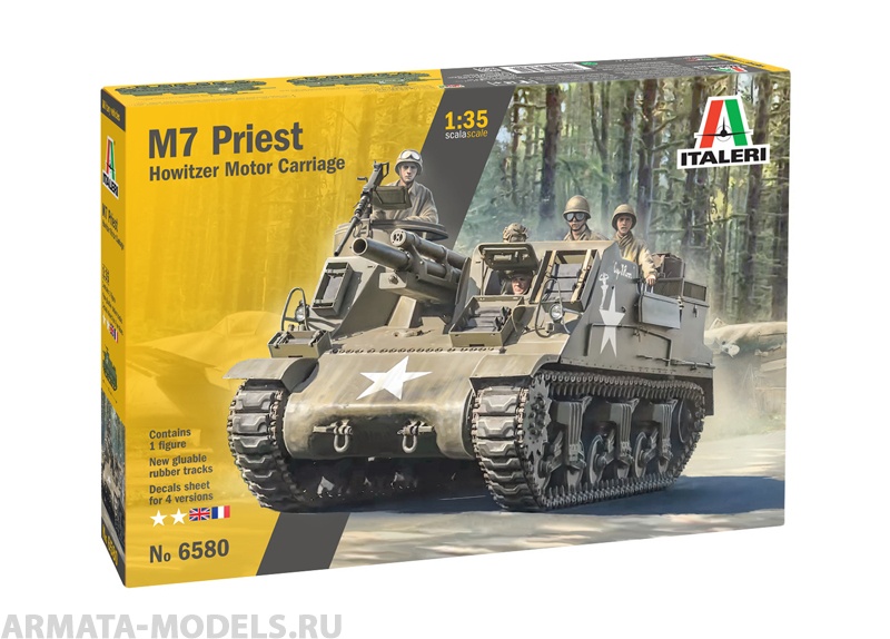 6580ИТ Танк M7 PRIEST  Howitzer Motor Carriage (10013160/300421/0255806, ИТАЛИЯ ) Italeri