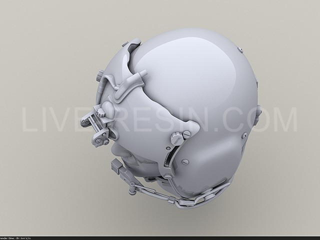 LRE35253 Шлем пилота HGU-56/P Rotary Wing Aircrew с опущенным забралом. Два варианта положения головы