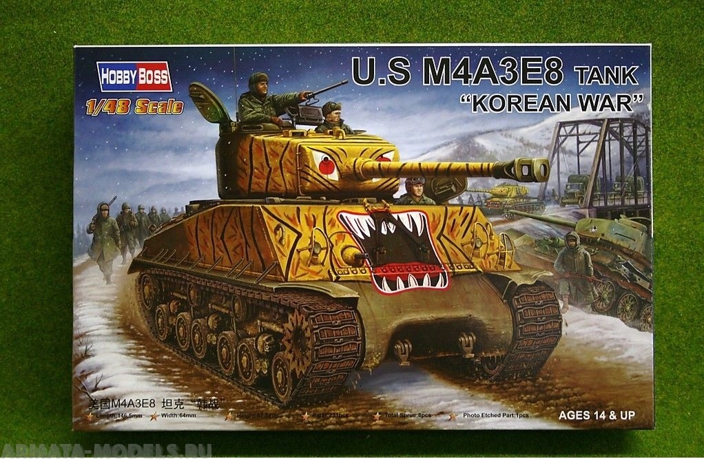 84804 Танк U.S M4A3E8 TANK Корейская война Hobby Boss