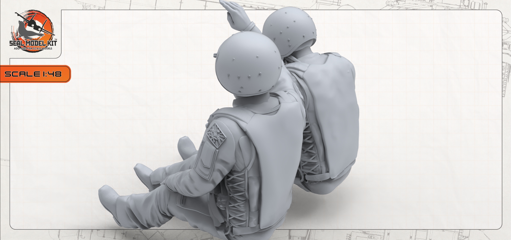 smk48060 Набор пилотов в кабине (2 фигуры) (Не для свободной продажи) Seal Model Kit