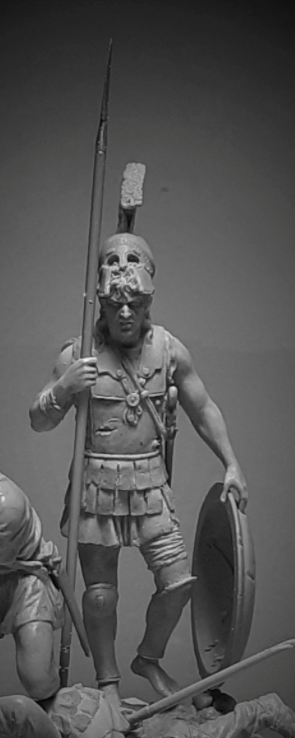 VD-54009(M). Греческий гоплит, V-IV века до н.э. 54 мм. Материал - белый металл. Chronos Miniatures