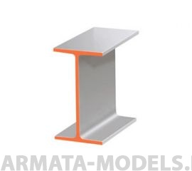 EVG278 Двутавр пластиковый 7,9х3,4 мм, 2 шт/уп.