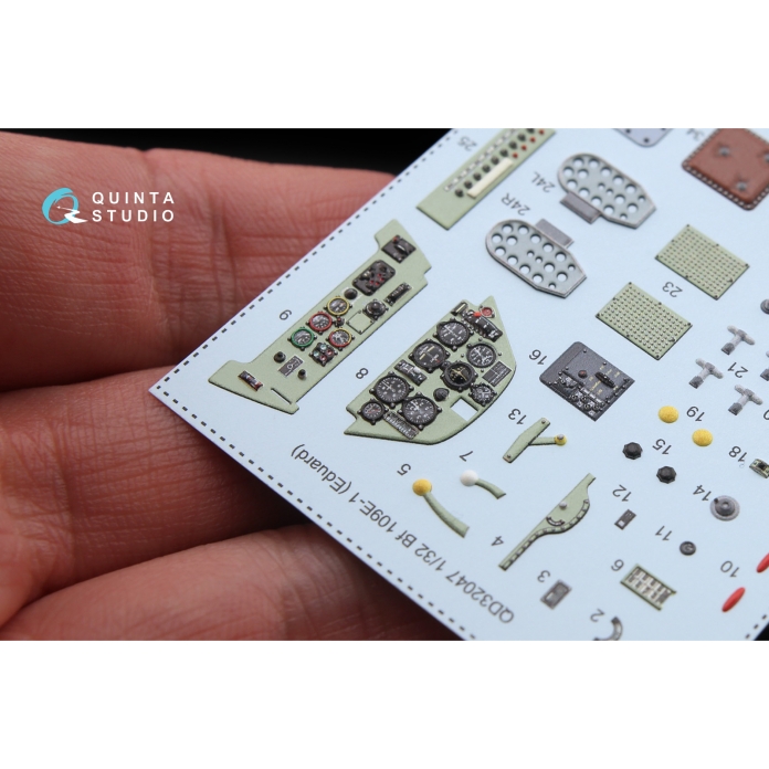 QD32047 3D Декаль интерьера кабины Bf 109E-1 (для модели Eduard)