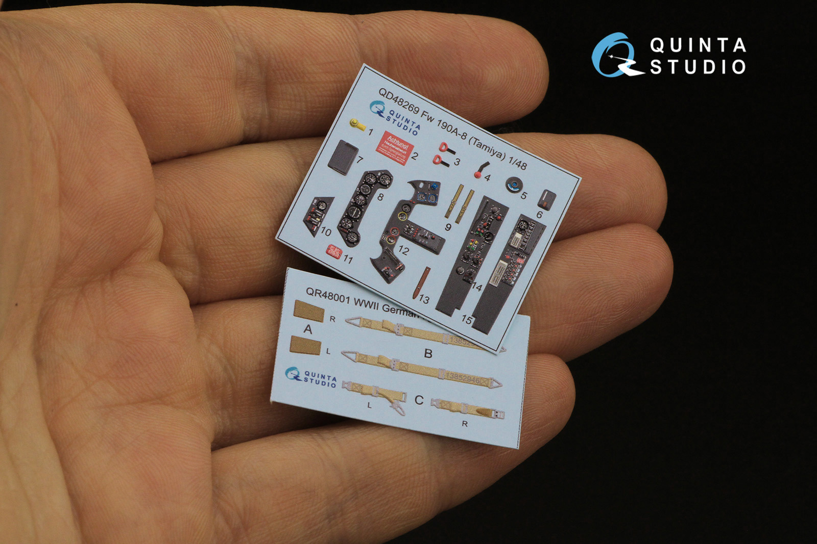 QD48269 3D Декаль интерьера кабины Fw 190A-8 (Tamiya)