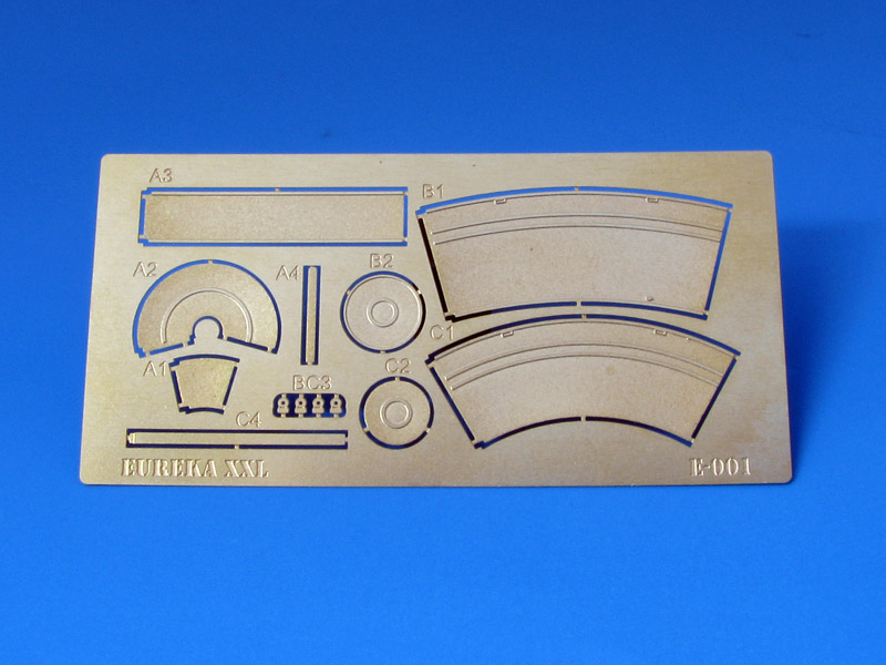 E-001 Дополнения для моделей Set contains following elements in 1/35 scale: 13 photo-etched parts to make two buckets and funnel.