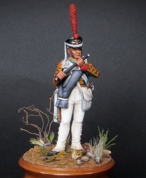 CHM-54056(M). Флейтист гвардейский пехотных полков, Россия 1812-15. 54 мм. Материал - белый металл.