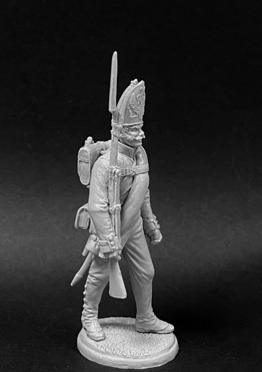 CHM-54251(M). Унтер-офицер гренадерских полков и рот (3 варианта головы, 2 варианта рук), Россия 1812-14 гг. 54 мм. Материал - белый металл. Chronos Miniatures