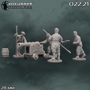 022.21АП Английский 4-фунтовый миньон с расчётом, XVII в