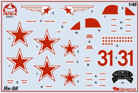 48021 Советский истребитель Як-9К ARK model