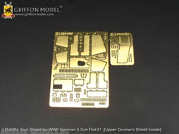 L35A086GR  Gun Shield for WW II German 3.7cm Flak37  (Upper Gunner’s Shield Inside) (for Dragon Kits) 1/35