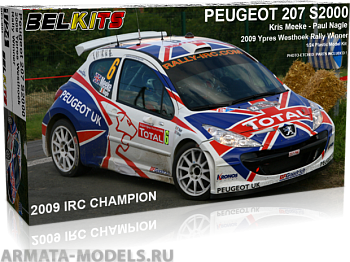 BEL001 Сборная модель автомобиля PEUGEOT 207 S2000 MEEKE YPRES 2009