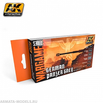 AK1160 Набор акриловых красок GERMAN PANZER GREY COLORS SET