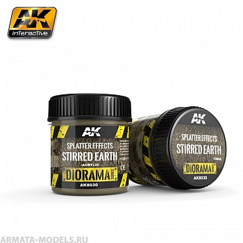 AK8030 Жидкость для имитации грязевых эффектов SPLATTER EFFECTS STIRRED EARTH - 100ml (Acrylic)