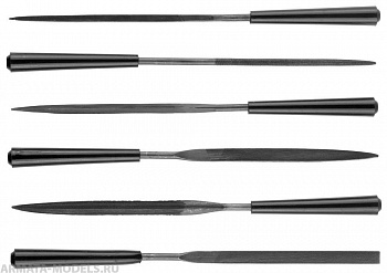 1603-10-H6_z01 6 шт 140 мм набор надфилей, в чехле, с ручкой