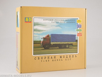 1170KIT Сборная модель МАЗ-6303 бортовой с тентом