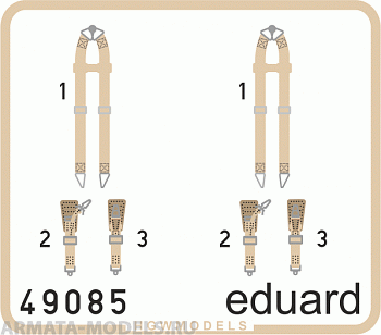 49085ED Комплект фототравления Seatbelts Luftwaffe WWII bombers SUPERFABRIC