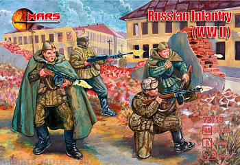 72115MR Набор фигур WWII Russian Infantry 1/72 Mars, 1/72