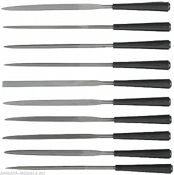 Набор STAYER MASTER Надфили с пластмассовой ручкой, 100мм, 10шт