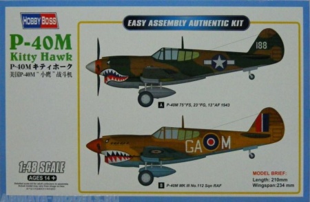 85801 Самолет P-40E Kitty Hawk Fighter Hobby Boss