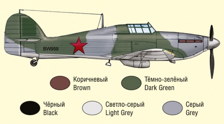 48024 Истребитель Харрикейн I  Советские ВВС ARK model